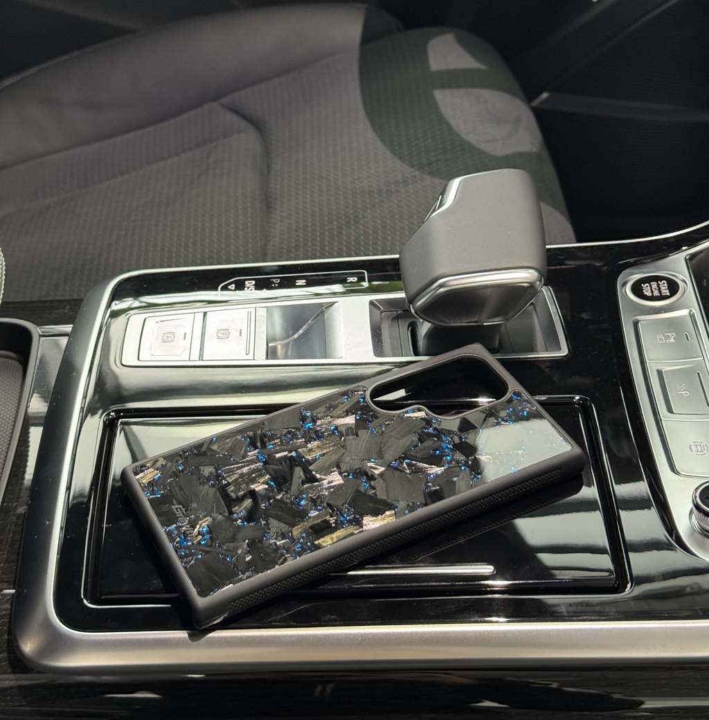 Forged Carbon Case with Blue Flakes for Samsung