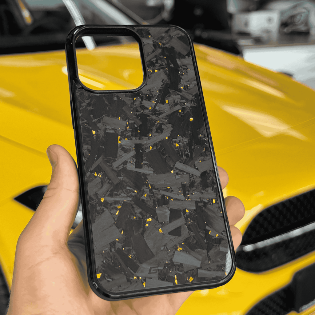 Forged Carbon Case with Gold Flakes for iPhone