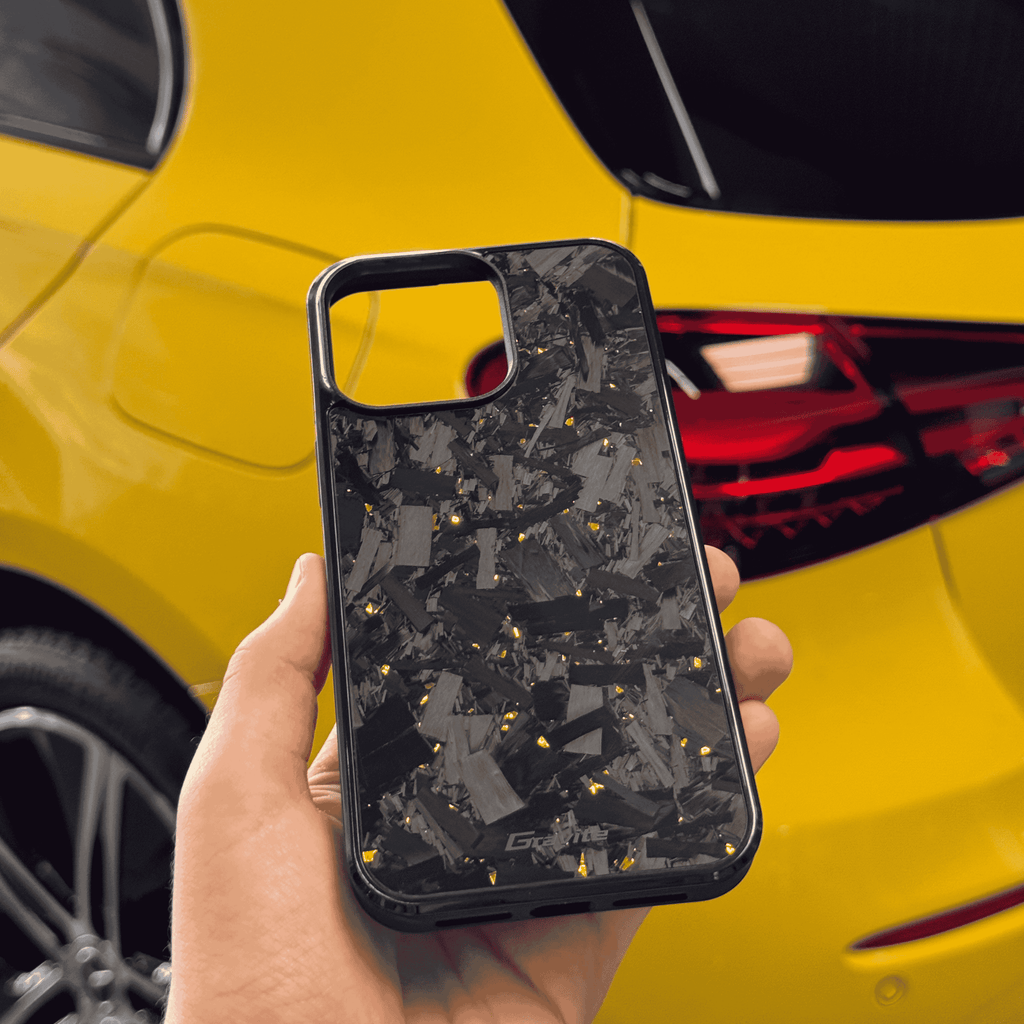 Forged Carbon Case with Gold Flakes for iPhone