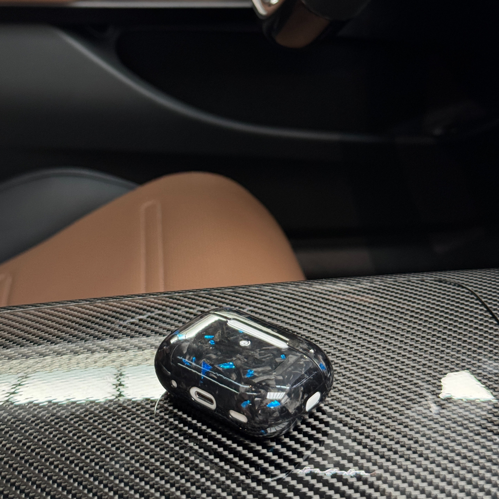 Forged Carbon Case with Blue Flakes for AirPods