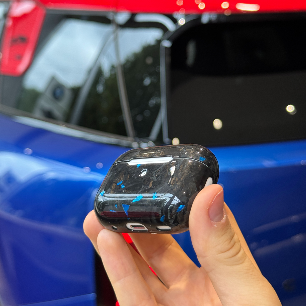 Forged Carbon Case with Blue Flakes for AirPods