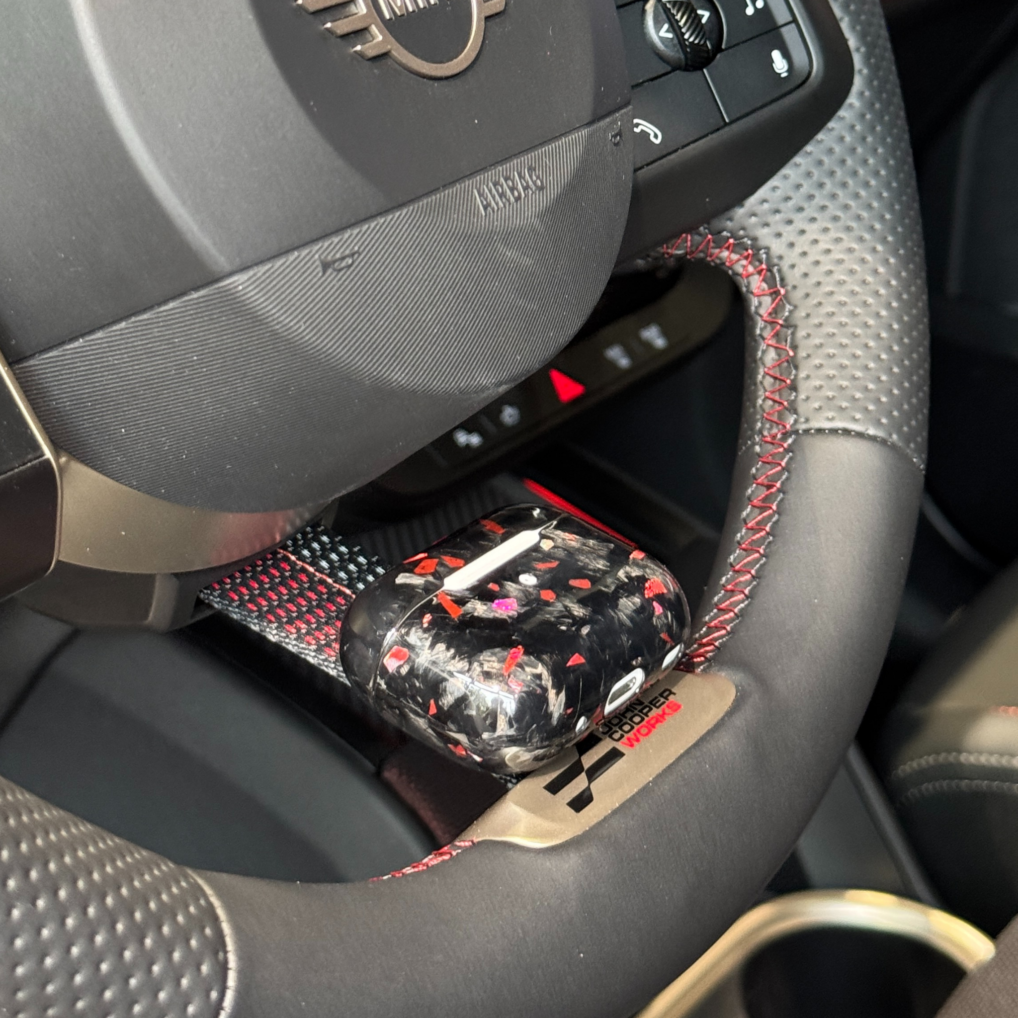 Forged Carbon Case with Red Flakes for AirPods