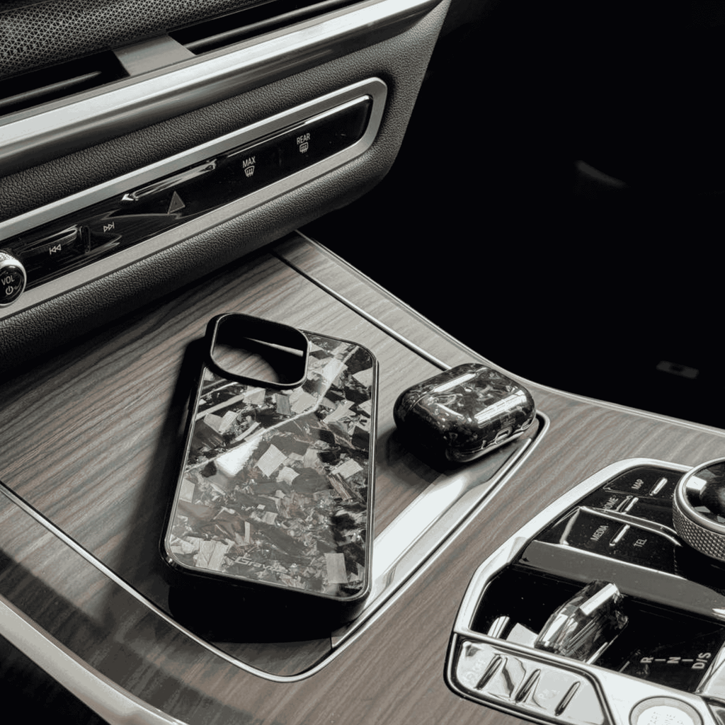 Forged Carbon Case with Green Flakes for iPhone