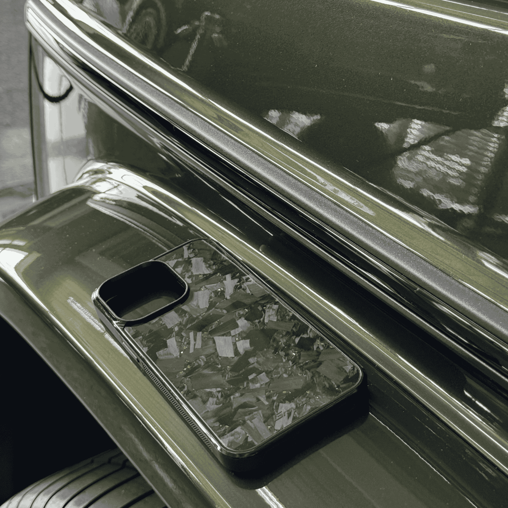 Forged Carbon Case with Green Flakes for iPhone