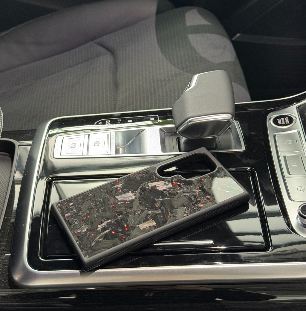 Forged Carbon Case with Red Flakes for Samsung