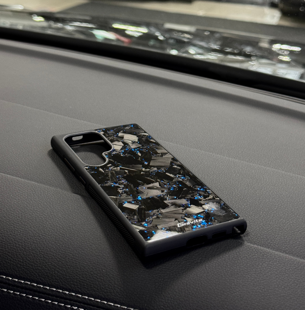 Forged Carbon Case with Blue Flakes for Samsung