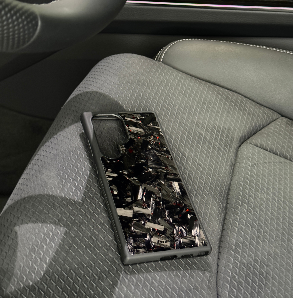 Forged Carbon Case with Red Flakes for Samsung